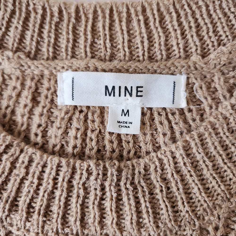 MINE Beige/Tan Knitted Sweater Vest Size M - Picture 5 of 6